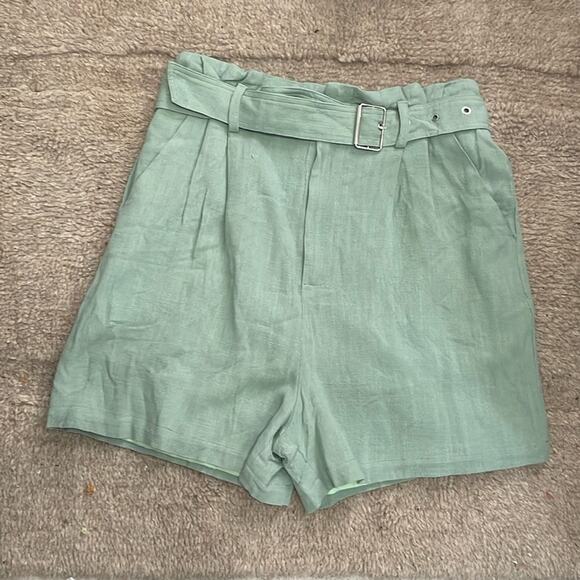 Walter Baker High Waist GreenLinen Shorts Size XL NWT - Picture 3 of 5